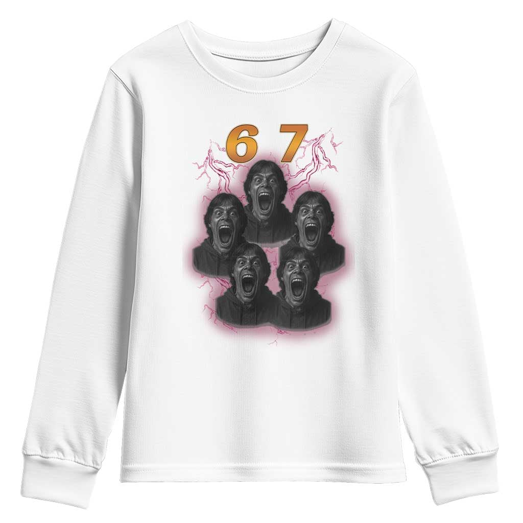 Mason 6 7 Meme Graphic Youth Sweatshirt Six Seven 67 Meme Horror Edit Bootleg - Wonder Print Shop