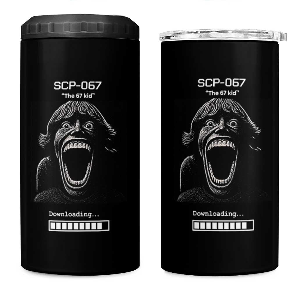 SCP 67 Mason The 6 7 Kid Meme 4 in 1 Can Cooler Tumbler Six Seven Boy Horror Edit - Wonder Print Shop