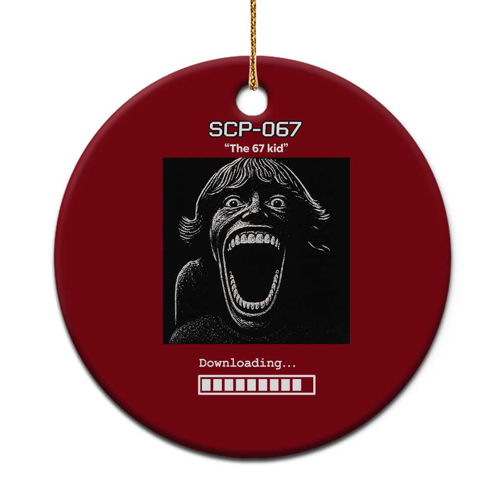 SCP 67 Mason The 6 7 Kid Meme Ceramic Ornament Six Seven Boy Horror Edit - Wonder Print Shop