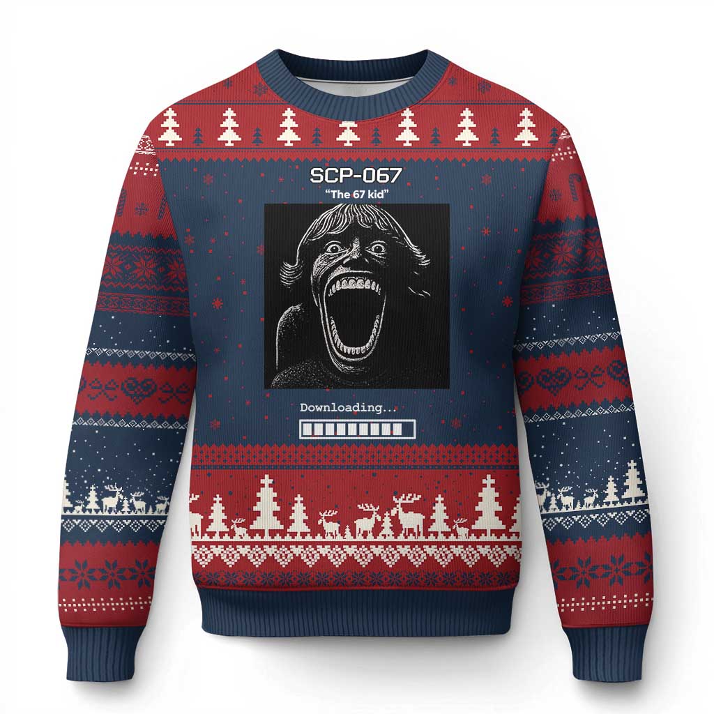 SCP 67 Mason The 6 7 Kid Meme Ugly Christmas Sweater Six Seven Boy Horror Edit - Wonder Print Shop