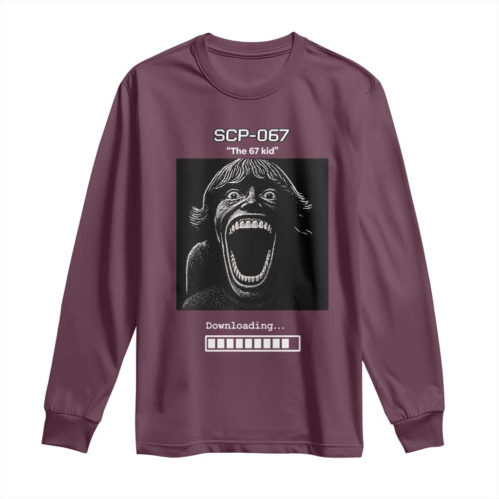 SCP 67 Mason The 6 7 Kid Meme Long Sleeve Shirt Six Seven Boy Horror Edit - Wonder Print Shop