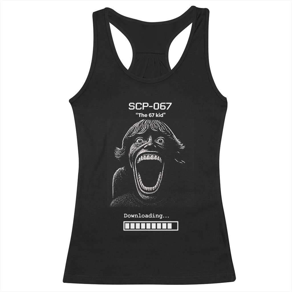 SCP 67 Mason The 6 7 Kid Meme Racerback Tank Top Six Seven Boy Horror Edit - Wonder Print Shop