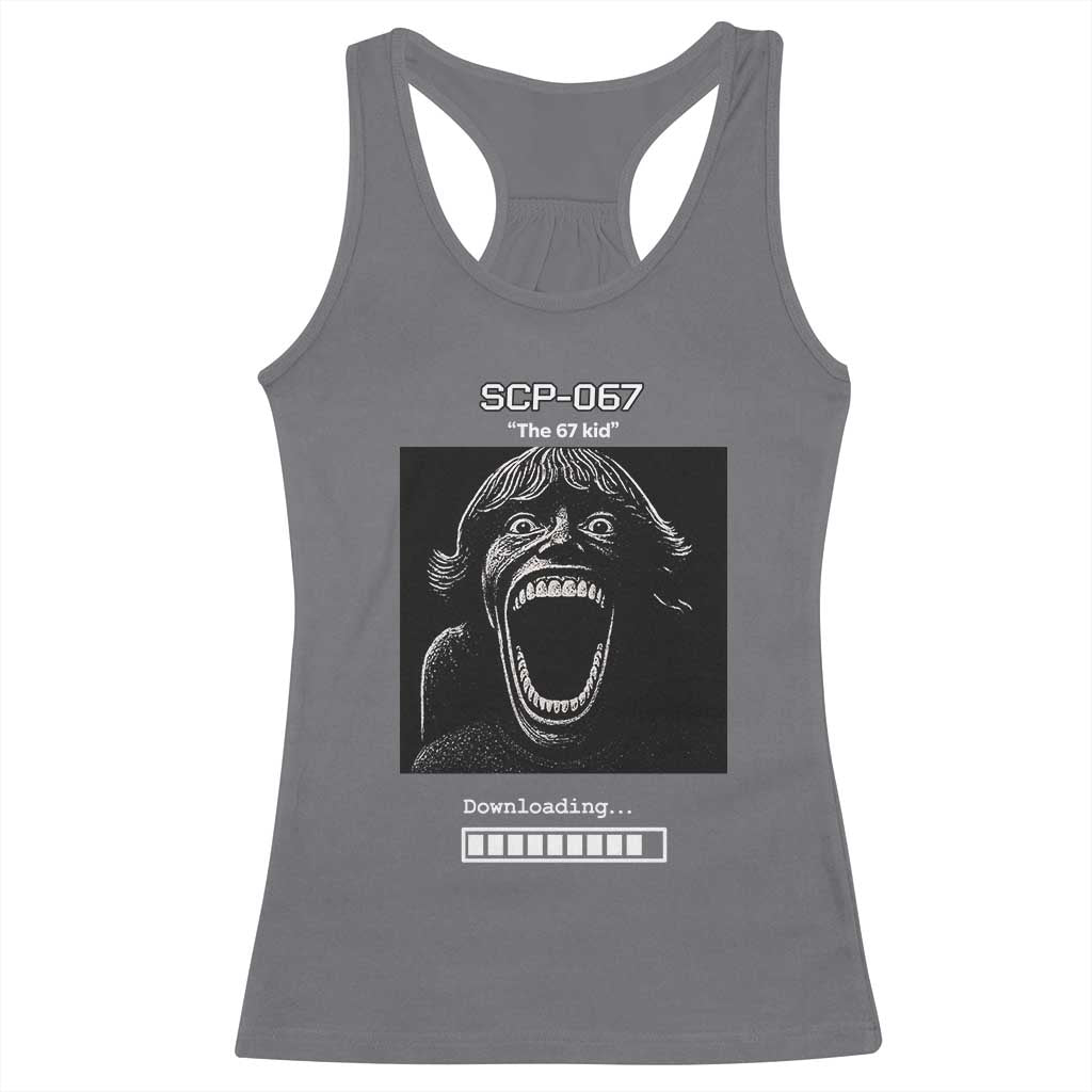 SCP 67 Mason The 6 7 Kid Meme Racerback Tank Top Six Seven Boy Horror Edit - Wonder Print Shop