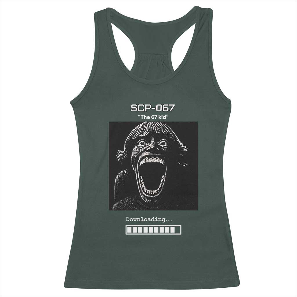 SCP 67 Mason The 6 7 Kid Meme Racerback Tank Top Six Seven Boy Horror Edit - Wonder Print Shop