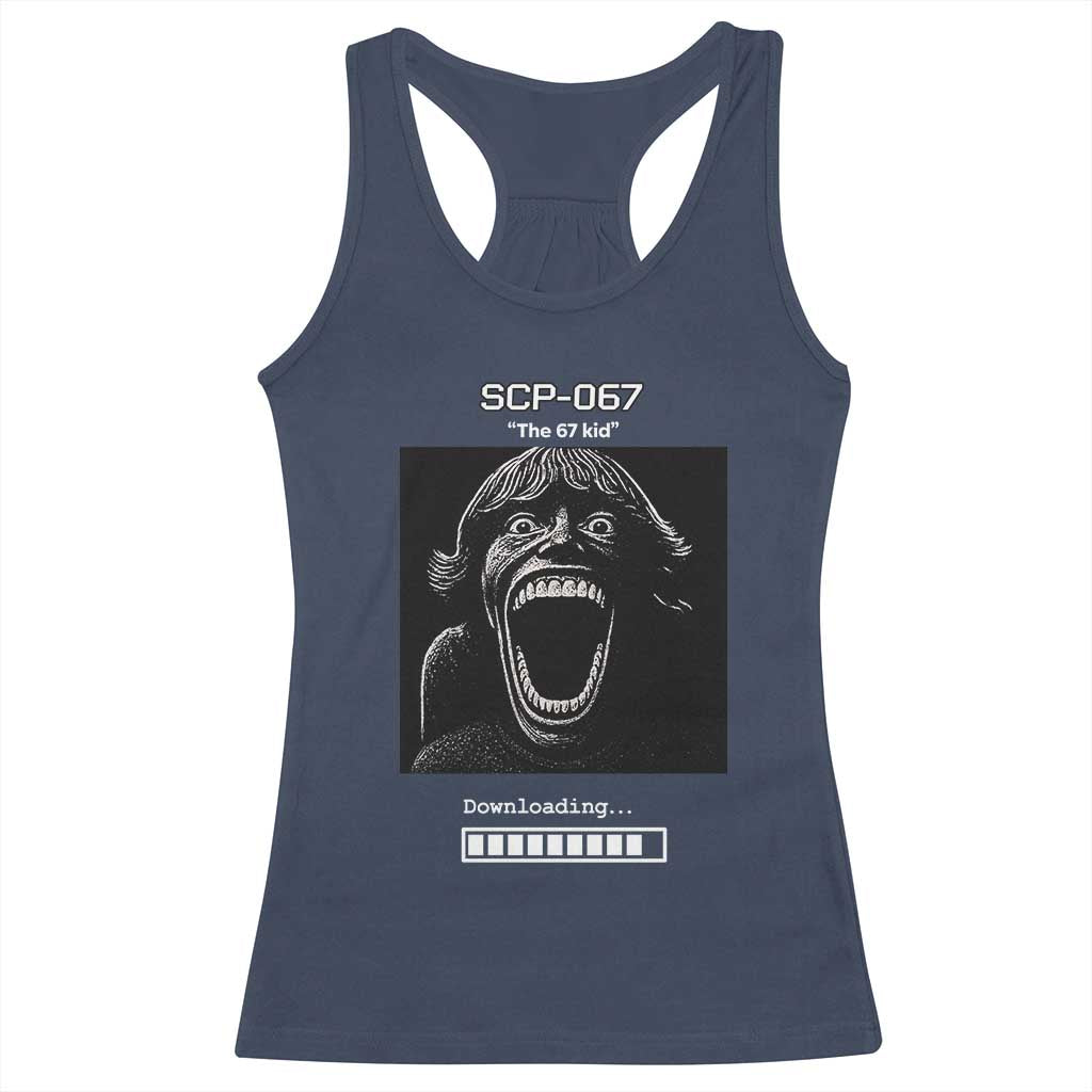 SCP 67 Mason The 6 7 Kid Meme Racerback Tank Top Six Seven Boy Horror Edit - Wonder Print Shop