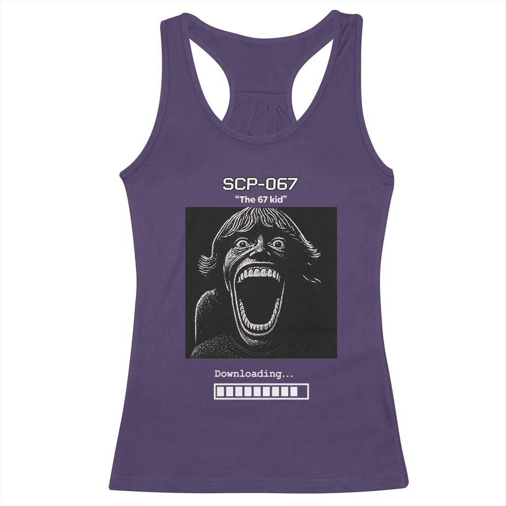 SCP 67 Mason The 6 7 Kid Meme Racerback Tank Top Six Seven Boy Horror Edit - Wonder Print Shop