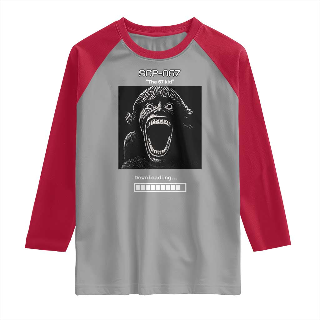 SCP 67 Mason The 6 7 Kid Meme Raglan Shirt Six Seven Boy Horror Edit - Wonder Print Shop
