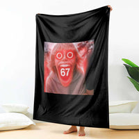 67 Mason Kid Glitchcore Graphic Throw Blanket Screaming Boy Six Seven Viral Meme Devil Edit - Wonder Print Shop
