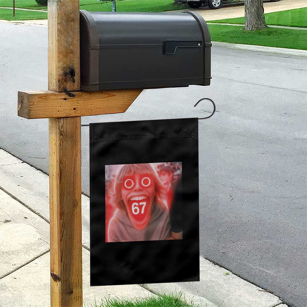 67 Mason Kid Glitchcore Graphic Garden Flag Screaming Boy Six Seven Viral Meme Devil Edit - Wonder Print Shop