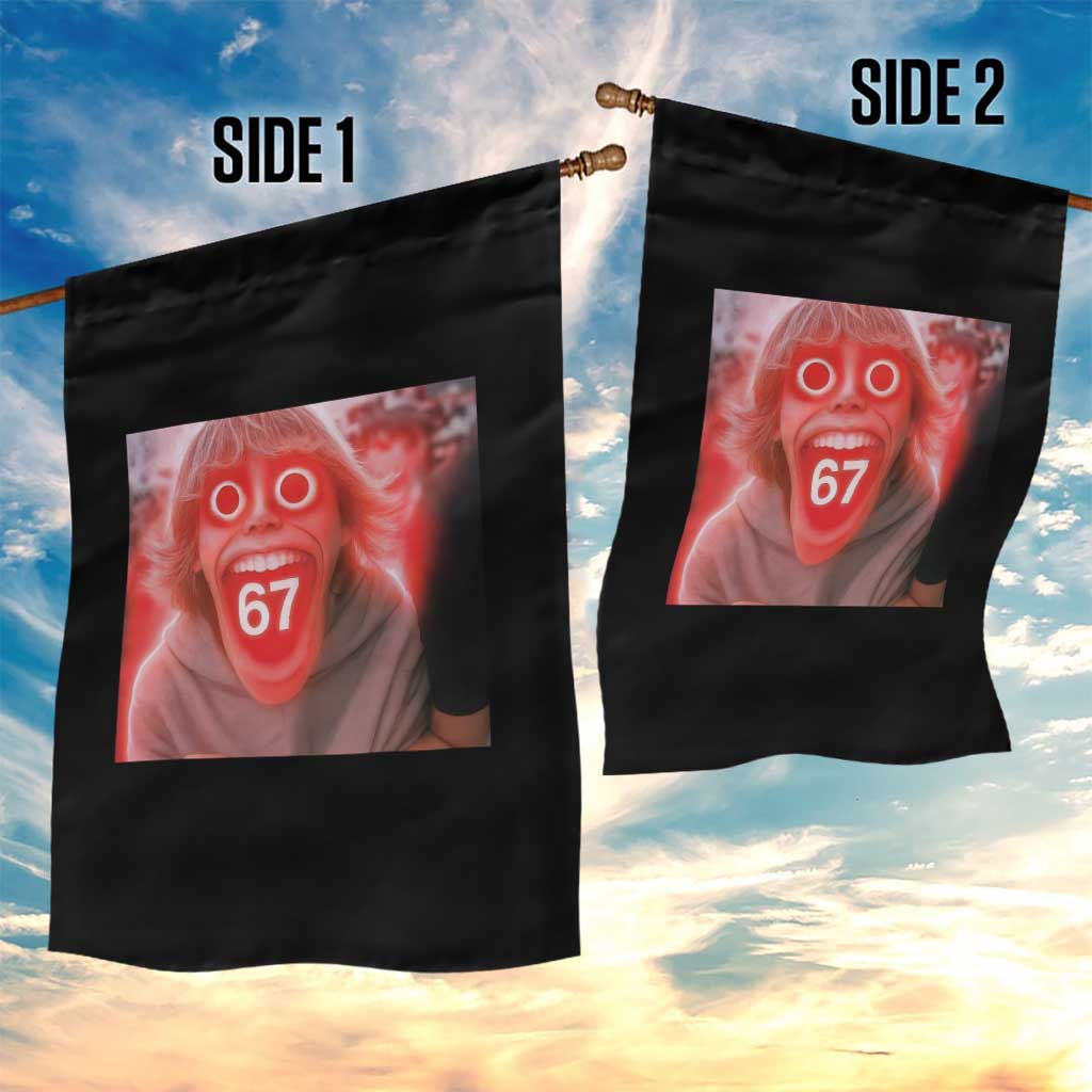 67 Mason Kid Glitchcore Graphic Garden Flag Screaming Boy Six Seven Viral Meme Devil Edit - Wonder Print Shop
