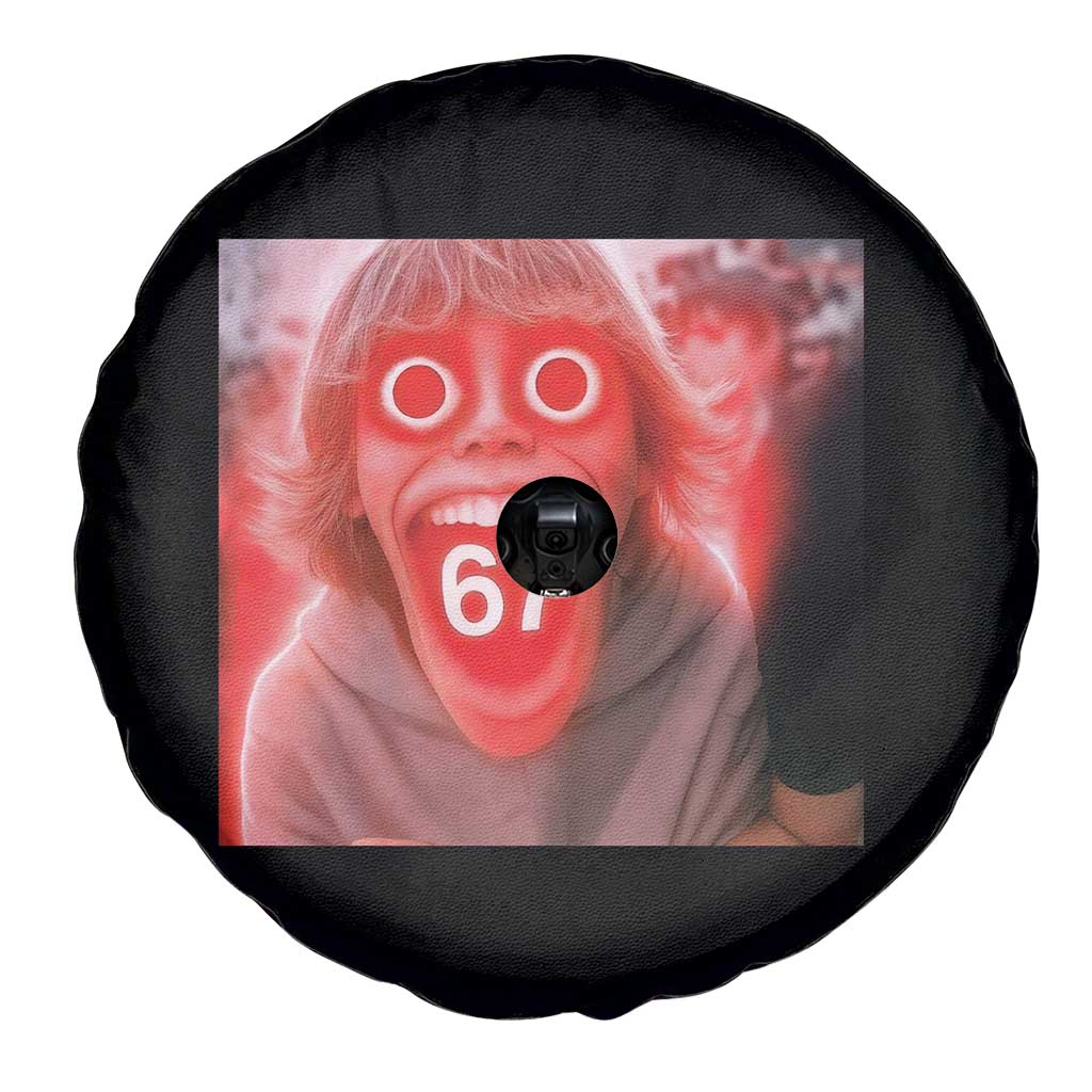 67 Mason Kid Glitchcore Graphic Spare Tire Cover Screaming Boy Six Seven Viral Meme Devil Edit - Wonder Print Shop