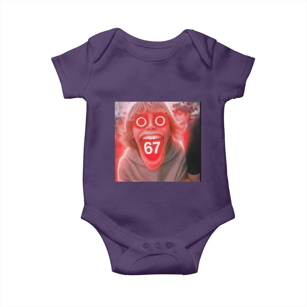 67 Mason Kid Glitchcore Graphic Baby Onesie Screaming Boy Six Seven Viral Meme Devil Edit - Wonder Print Shop