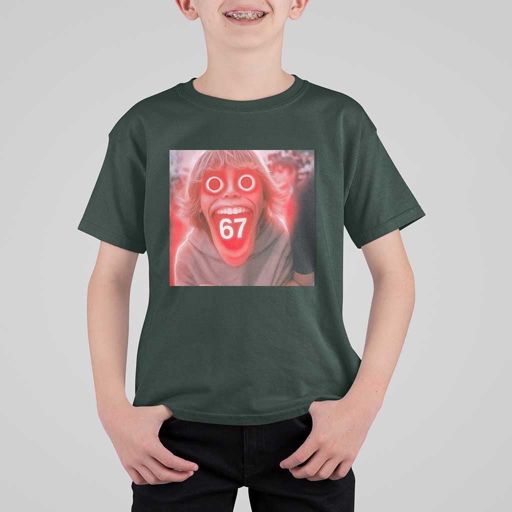 67 Mason Kid Glitchcore Graphic T Shirt For Kid Screaming Boy Six Seven Viral Meme Devil Edit - Wonder Print Shop