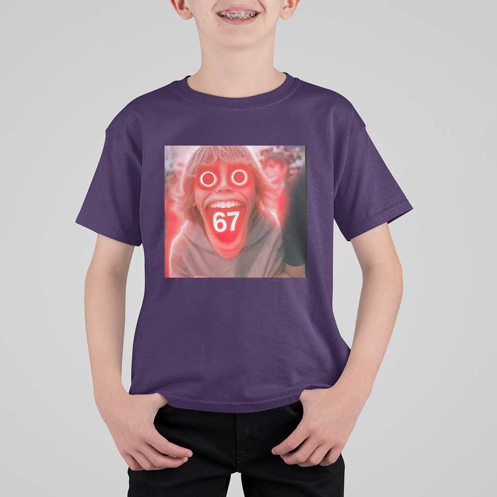 67 Mason Kid Glitchcore Graphic T Shirt For Kid Screaming Boy Six Seven Viral Meme Devil Edit - Wonder Print Shop