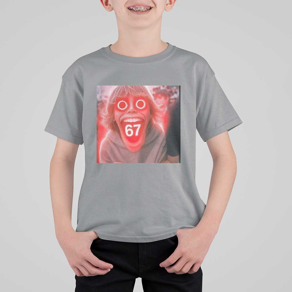 67 Mason Kid Glitchcore Graphic T Shirt For Kid Screaming Boy Six Seven Viral Meme Devil Edit - Wonder Print Shop