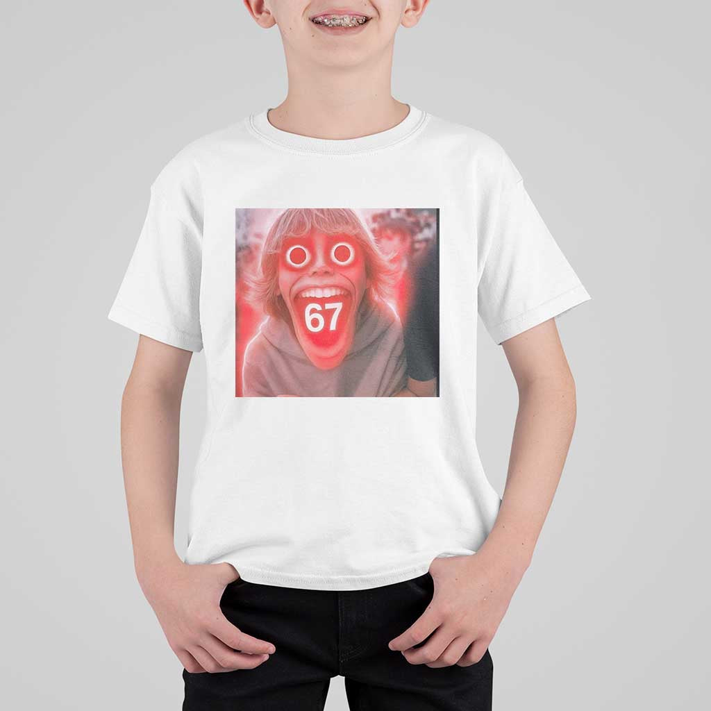 67 Mason Kid Glitchcore Graphic T Shirt For Kid Screaming Boy Six Seven Viral Meme Devil Edit - Wonder Print Shop