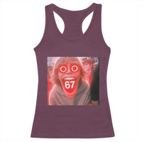 67 Mason Kid Glitchcore Graphic Racerback Tank Top Screaming Boy Six Seven Viral Meme Devil Edit - Wonder Print Shop