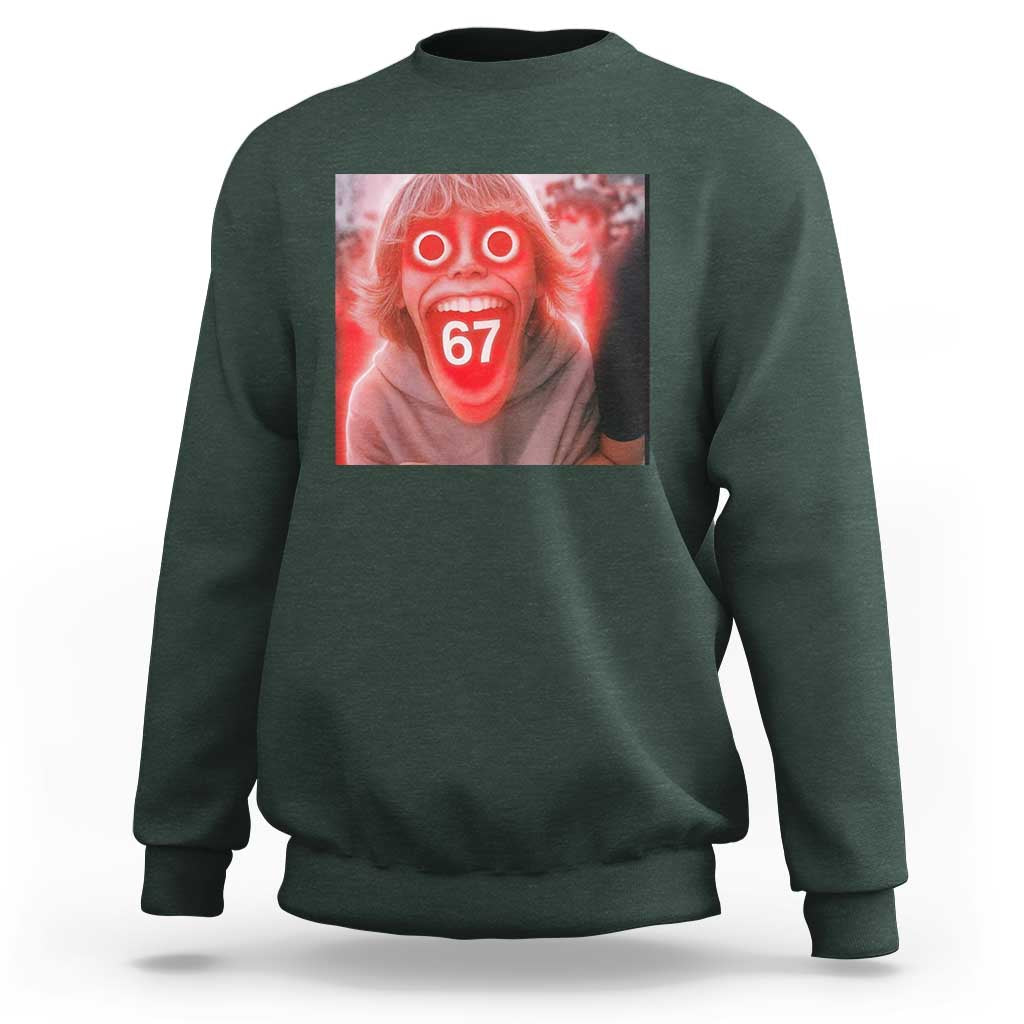 67 Mason Kid Glitchcore Graphic Sweatshirt Screaming Boy Six Seven Viral Meme Devil Edit - Wonder Print Shop