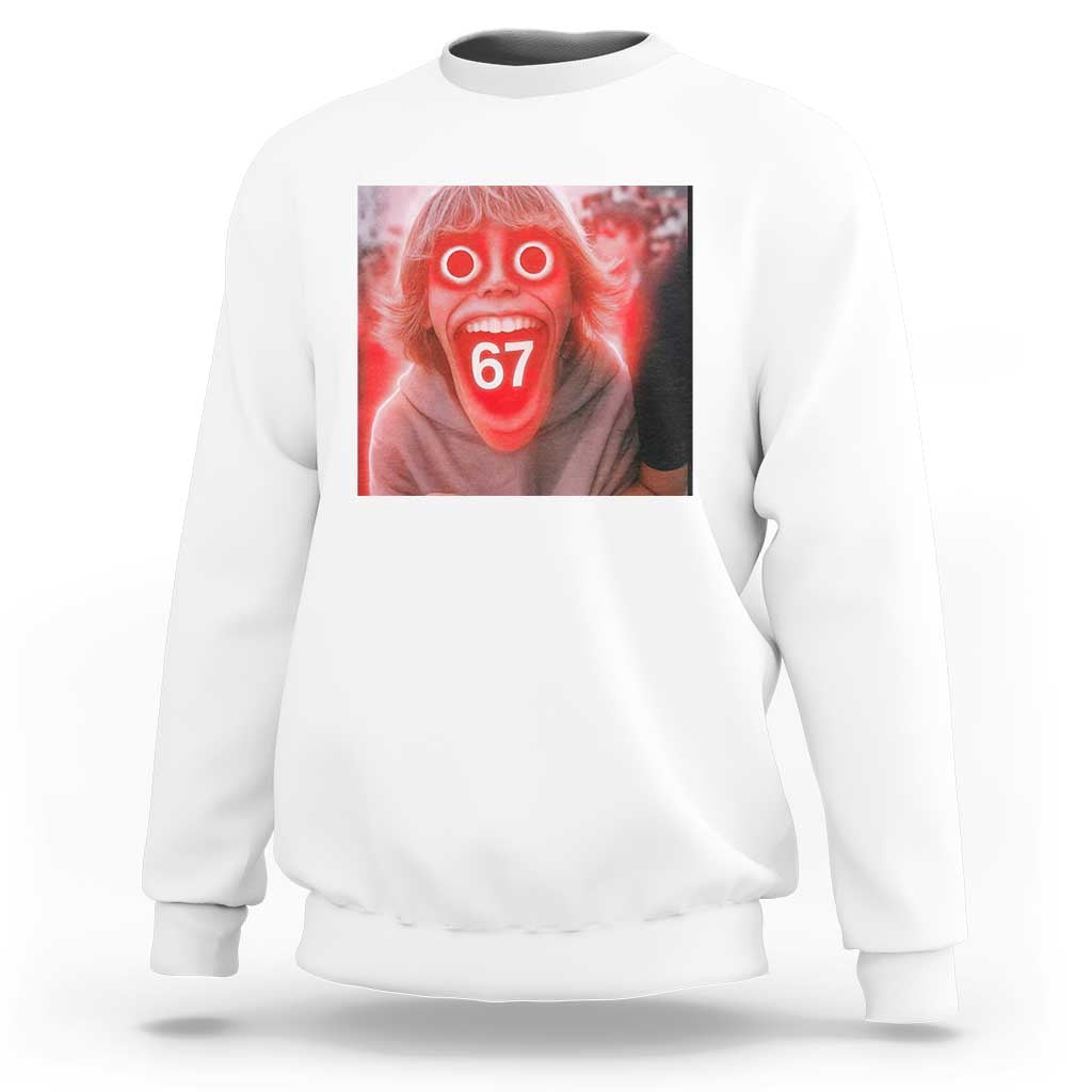 67 Mason Kid Glitchcore Graphic Sweatshirt Screaming Boy Six Seven Viral Meme Devil Edit - Wonder Print Shop