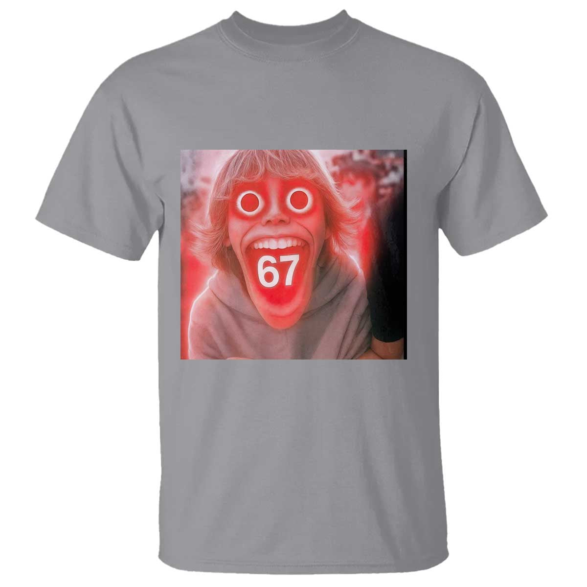 67 Mason Kid Glitchcore Graphic T Shirt Screaming Boy Six Seven Viral Meme Devil Edit - Wonder Print Shop