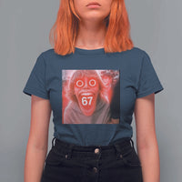 67 Mason Kid Glitchcore Graphic T Shirt For Women Screaming Boy Six Seven Viral Meme Devil Edit - Wonder Print Shop