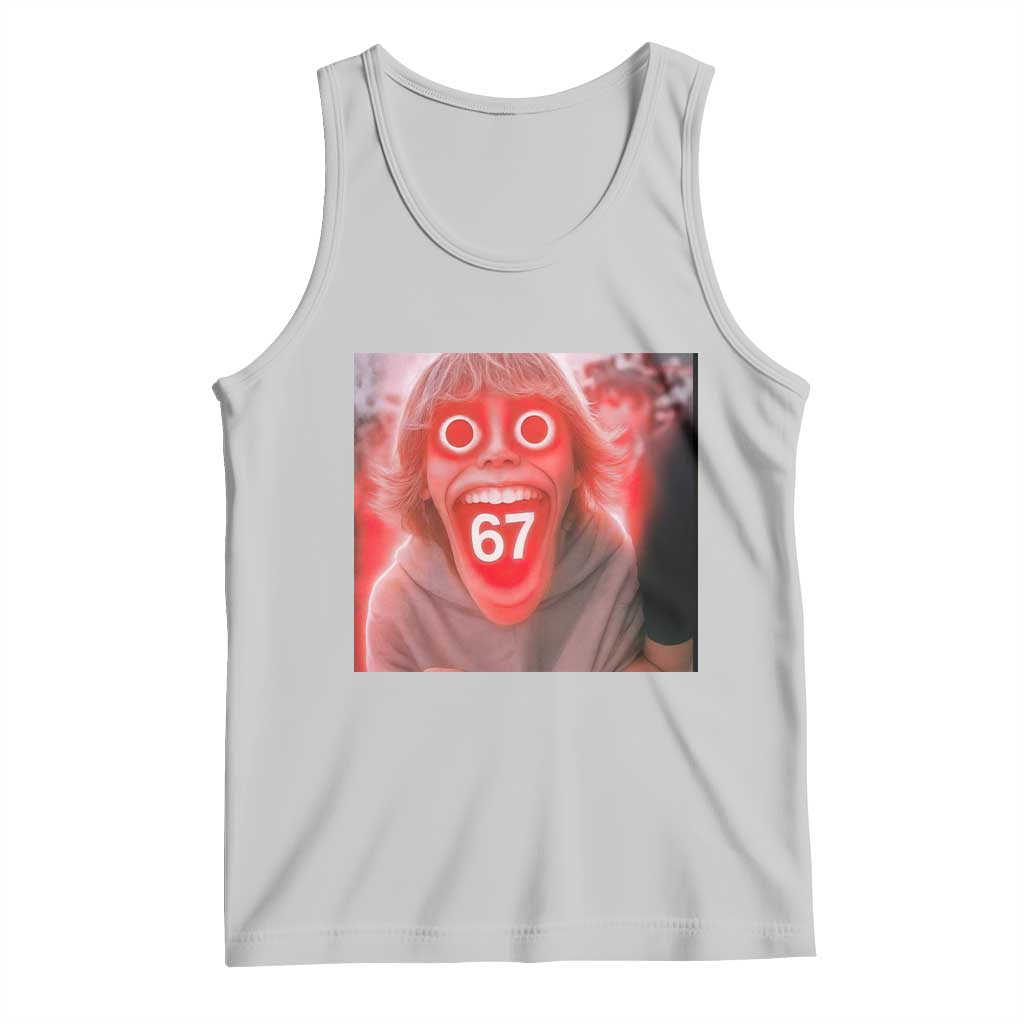 67 Mason Kid Glitchcore Graphic Tank Top Screaming Boy Six Seven Viral Meme Devil Edit - Wonder Print Shop