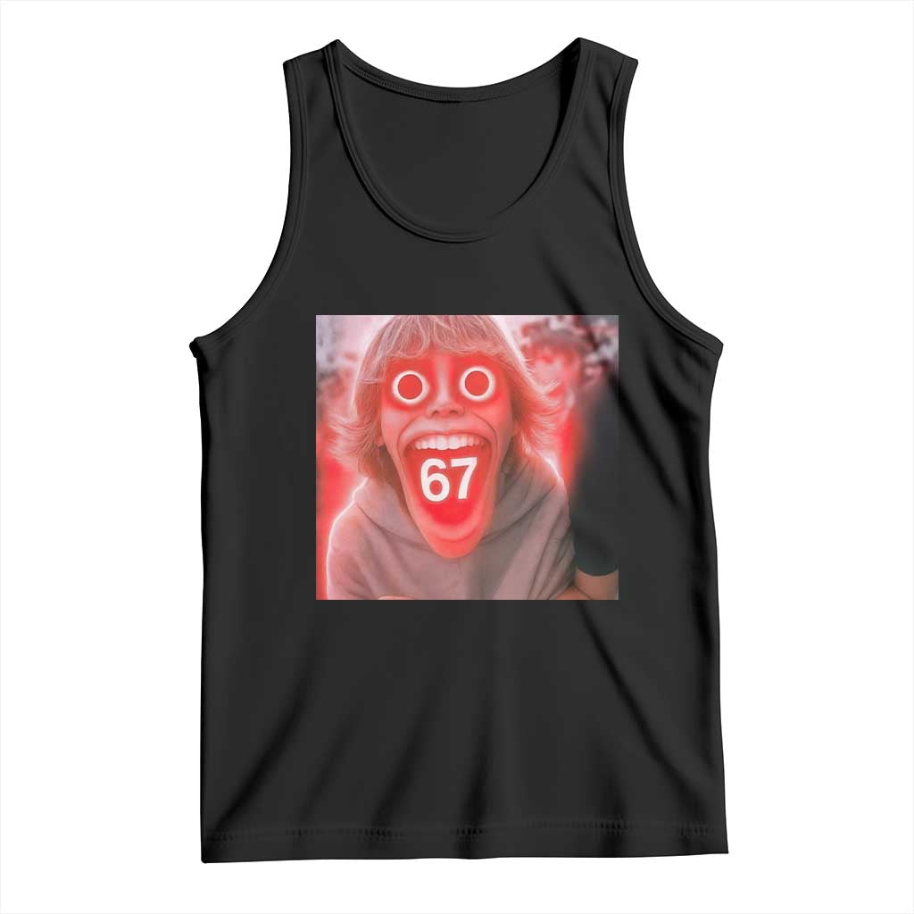 67 Mason Kid Glitchcore Graphic Tank Top Screaming Boy Six Seven Viral Meme Devil Edit - Wonder Print Shop