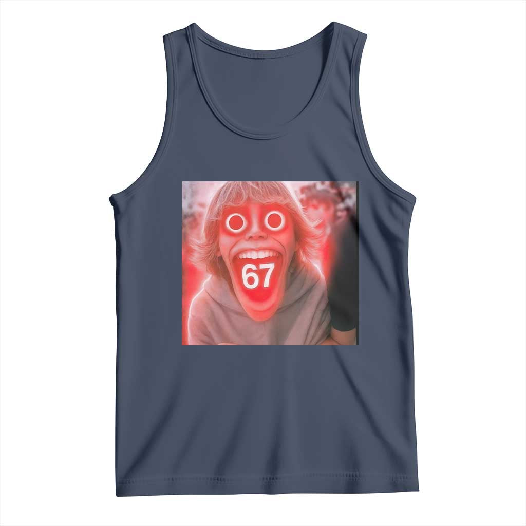 67 Mason Kid Glitchcore Graphic Tank Top Screaming Boy Six Seven Viral Meme Devil Edit - Wonder Print Shop