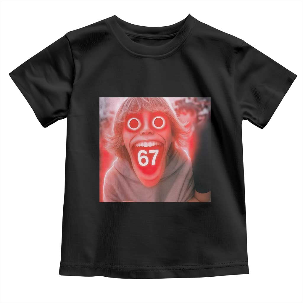67 Mason Kid Glitchcore Graphic Toddler T Shirt Screaming Boy Six Seven Viral Meme Devil Edit - Wonder Print Shop
