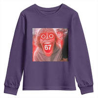 67 Mason Kid Glitchcore Graphic Youth Sweatshirt Screaming Boy Six Seven Viral Meme Devil Edit - Wonder Print Shop