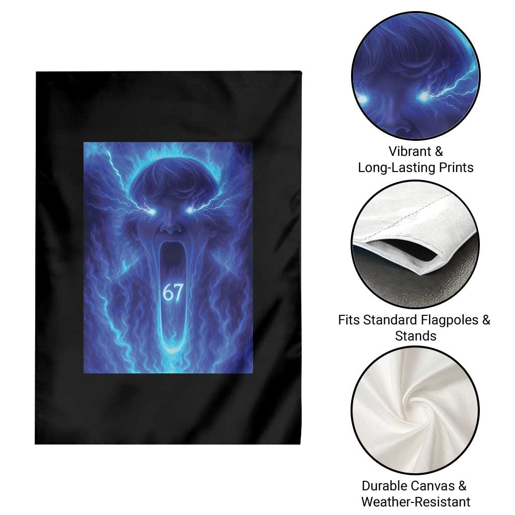 Six Seven Energy Overload Graphic Garden Flag 67 Mason Kid Analog Horror Meme - Wonder Print Shop
