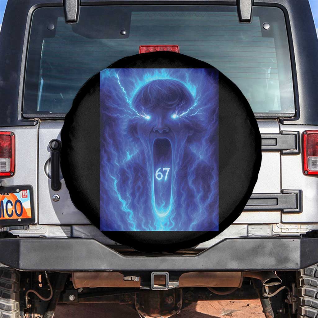 Six Seven Energy Overload Graphic Spare Tire Cover 67 Mason Kid Analog Horror Meme - Wonder Print Shop