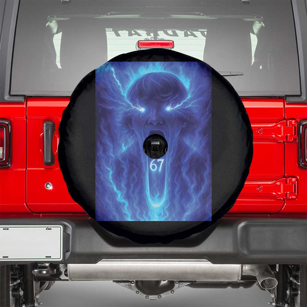 Six Seven Energy Overload Graphic Spare Tire Cover 67 Mason Kid Analog Horror Meme - Wonder Print Shop