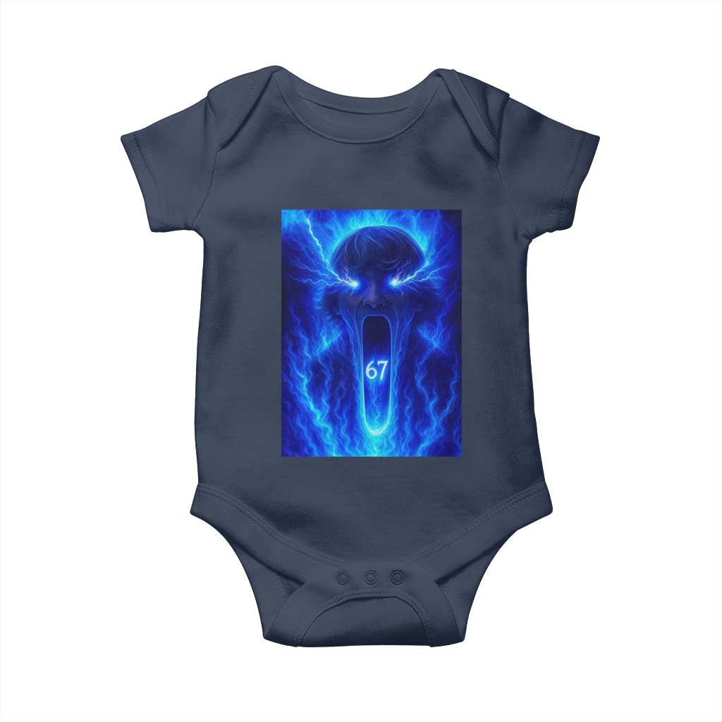 Six Seven Energy Overload Graphic Baby Onesie 67 Mason Kid Analog Horror Meme - Wonder Print Shop