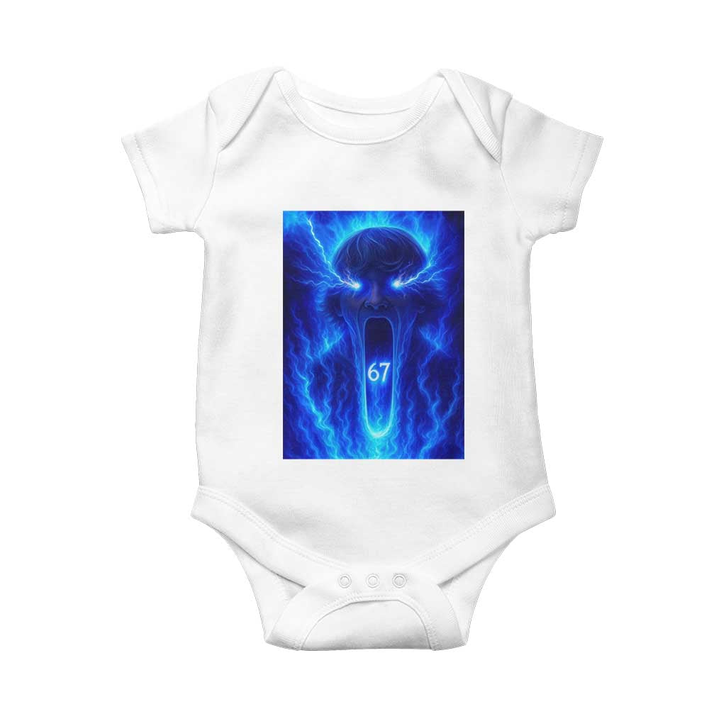 Six Seven Energy Overload Graphic Baby Onesie 67 Mason Kid Analog Horror Meme - Wonder Print Shop