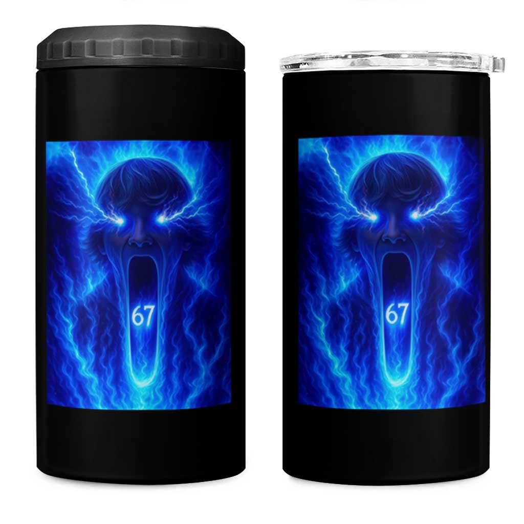 Six Seven Energy Overload Graphic 4 in 1 Can Cooler Tumbler 67 Mason Kid Analog Horror Meme - Wonder Print Shop