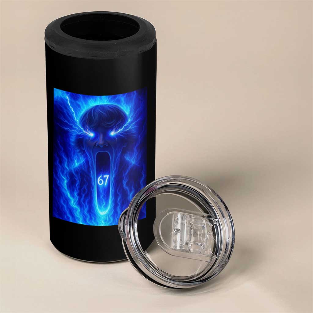 Six Seven Energy Overload Graphic 4 in 1 Can Cooler Tumbler 67 Mason Kid Analog Horror Meme - Wonder Print Shop