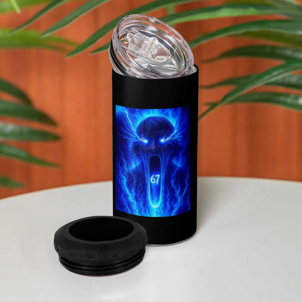 Six Seven Energy Overload Graphic 4 in 1 Can Cooler Tumbler 67 Mason Kid Analog Horror Meme - Wonder Print Shop