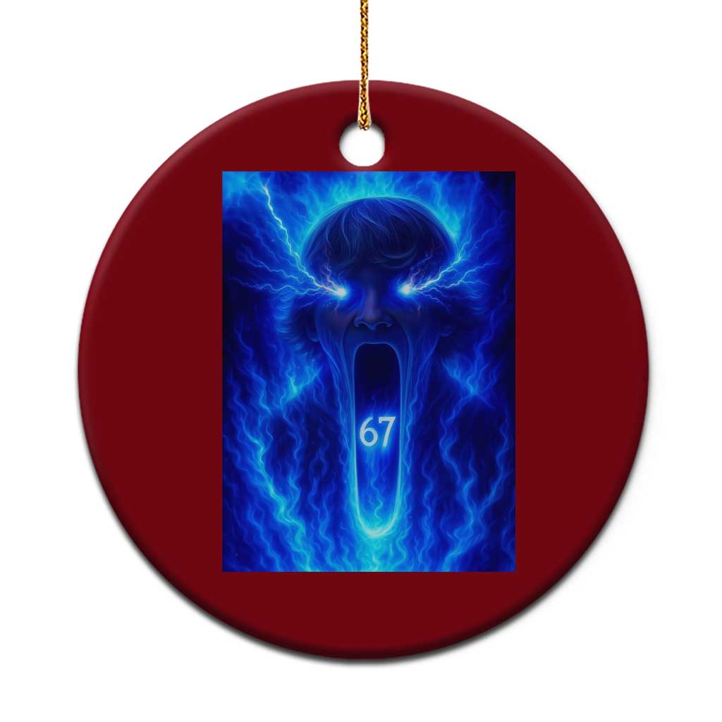 Six Seven Energy Overload Graphic Ceramic Ornament 67 Mason Kid Analog Horror Meme - Wonder Print Shop