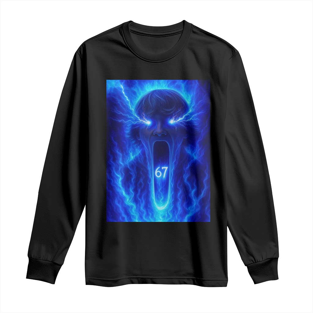 Six Seven Energy Overload Graphic Long Sleeve Shirt 67 Mason Kid Analog Horror Meme - Wonder Print Shop