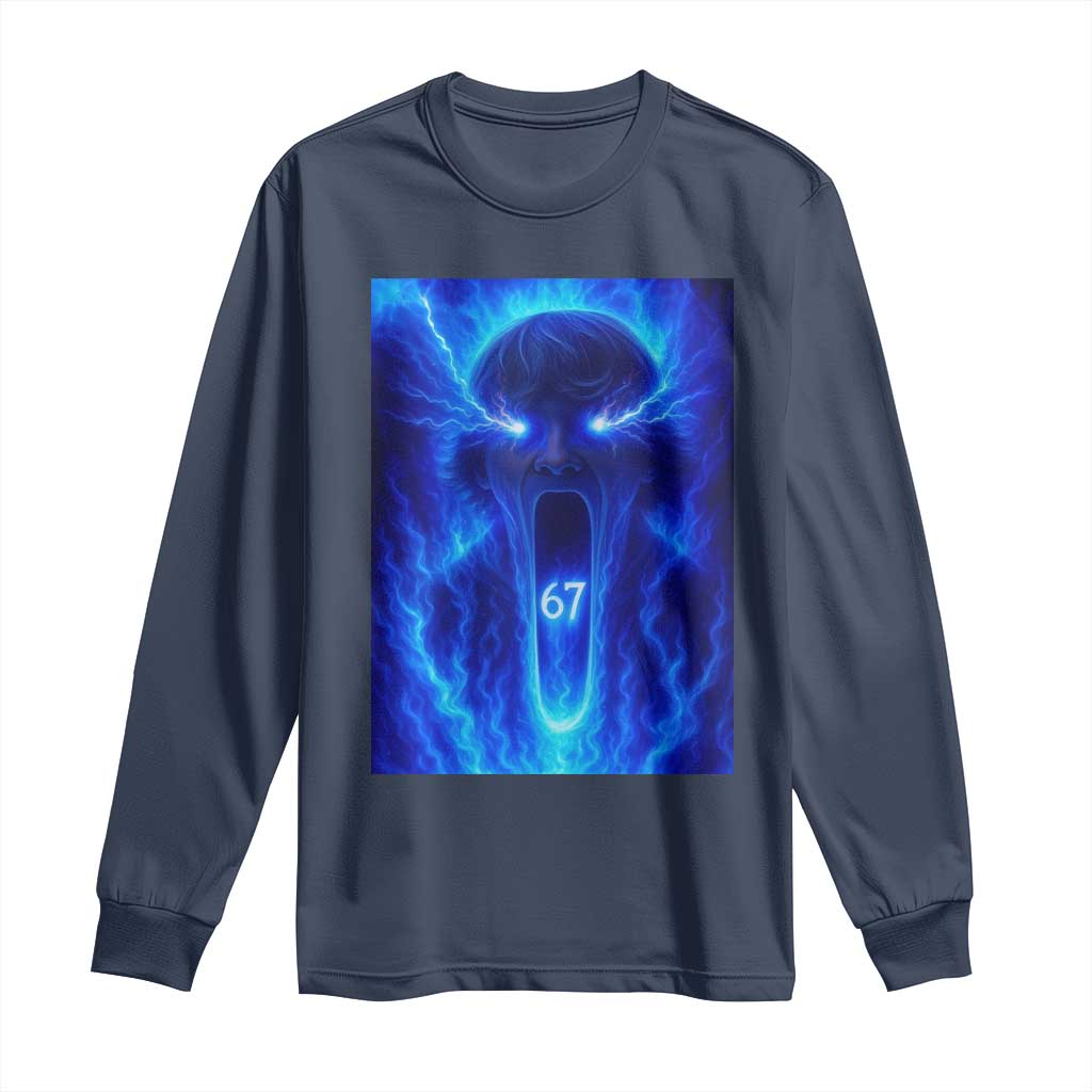 Six Seven Energy Overload Graphic Long Sleeve Shirt 67 Mason Kid Analog Horror Meme - Wonder Print Shop