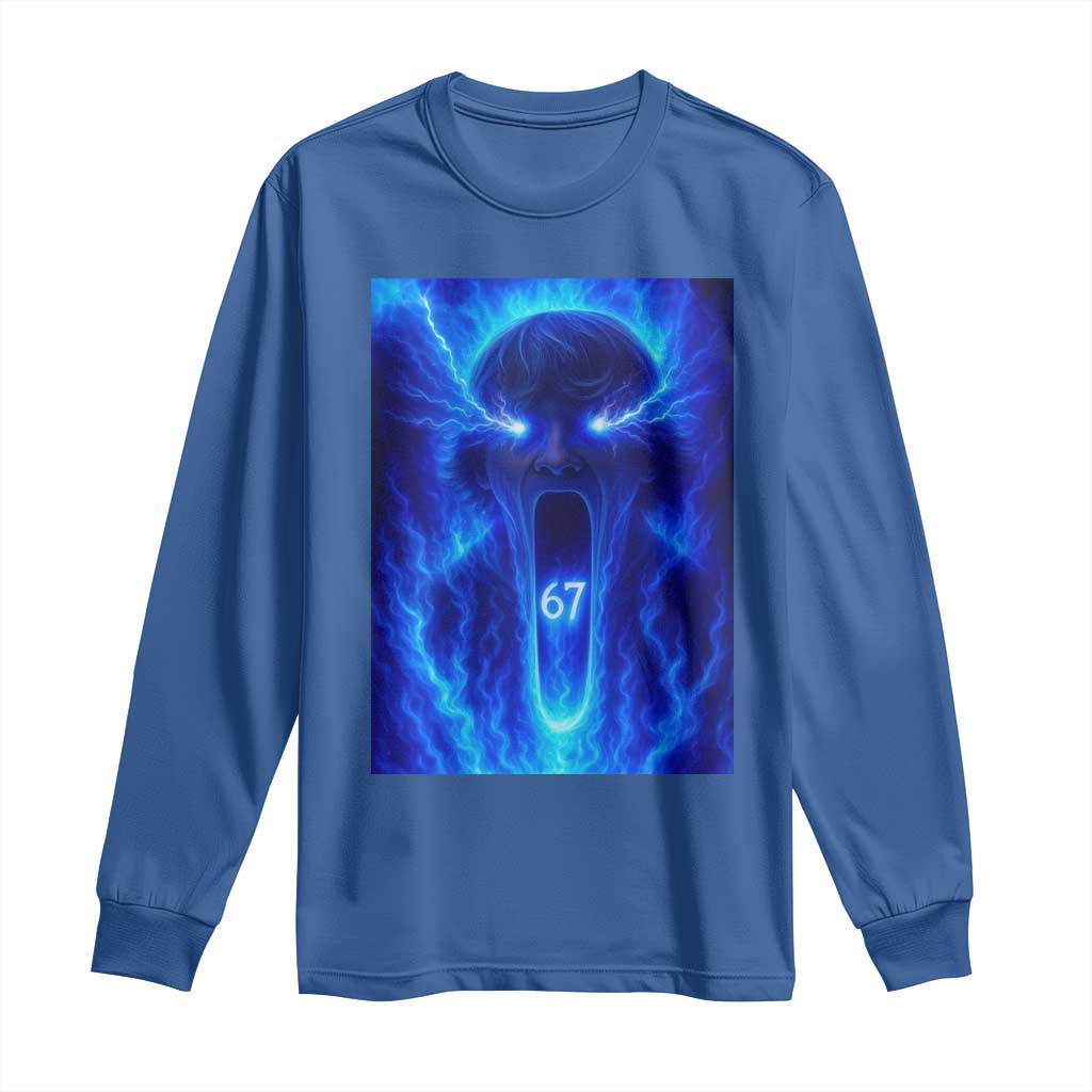 Six Seven Energy Overload Graphic Long Sleeve Shirt 67 Mason Kid Analog Horror Meme - Wonder Print Shop