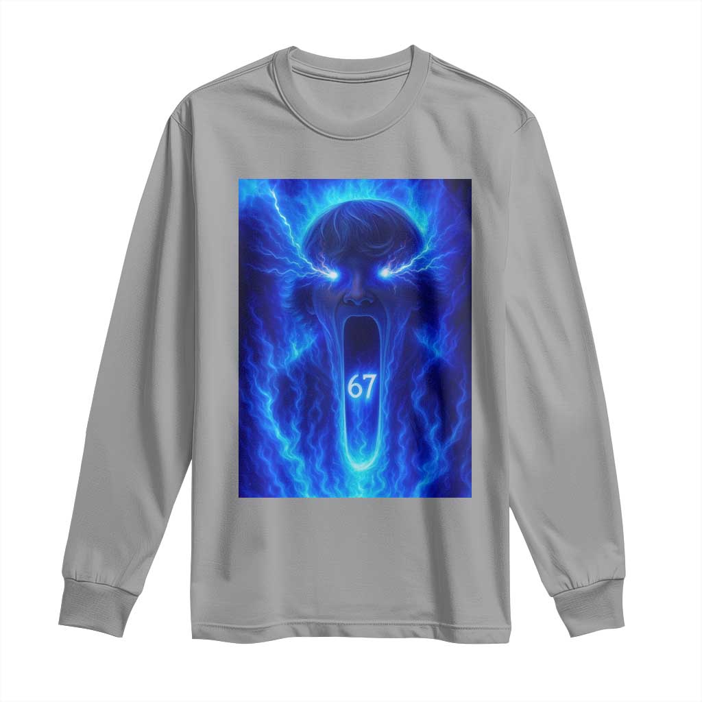 Six Seven Energy Overload Graphic Long Sleeve Shirt 67 Mason Kid Analog Horror Meme - Wonder Print Shop