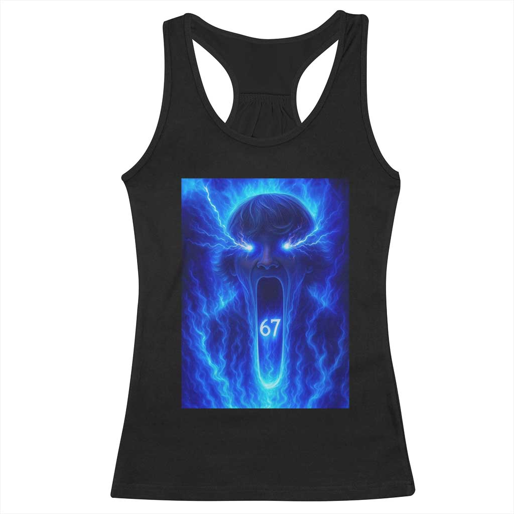 Six Seven Energy Overload Graphic Racerback Tank Top 67 Mason Kid Analog Horror Meme - Wonder Print Shop