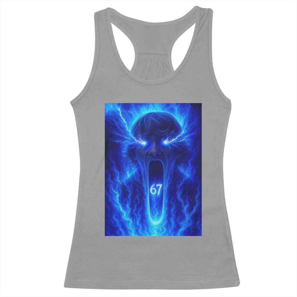 Six Seven Energy Overload Graphic Racerback Tank Top 67 Mason Kid Analog Horror Meme - Wonder Print Shop