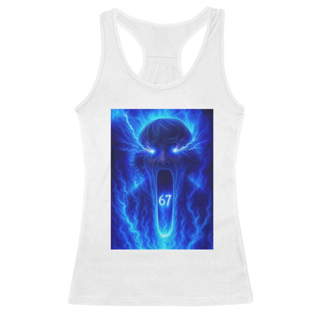 Six Seven Energy Overload Graphic Racerback Tank Top 67 Mason Kid Analog Horror Meme - Wonder Print Shop