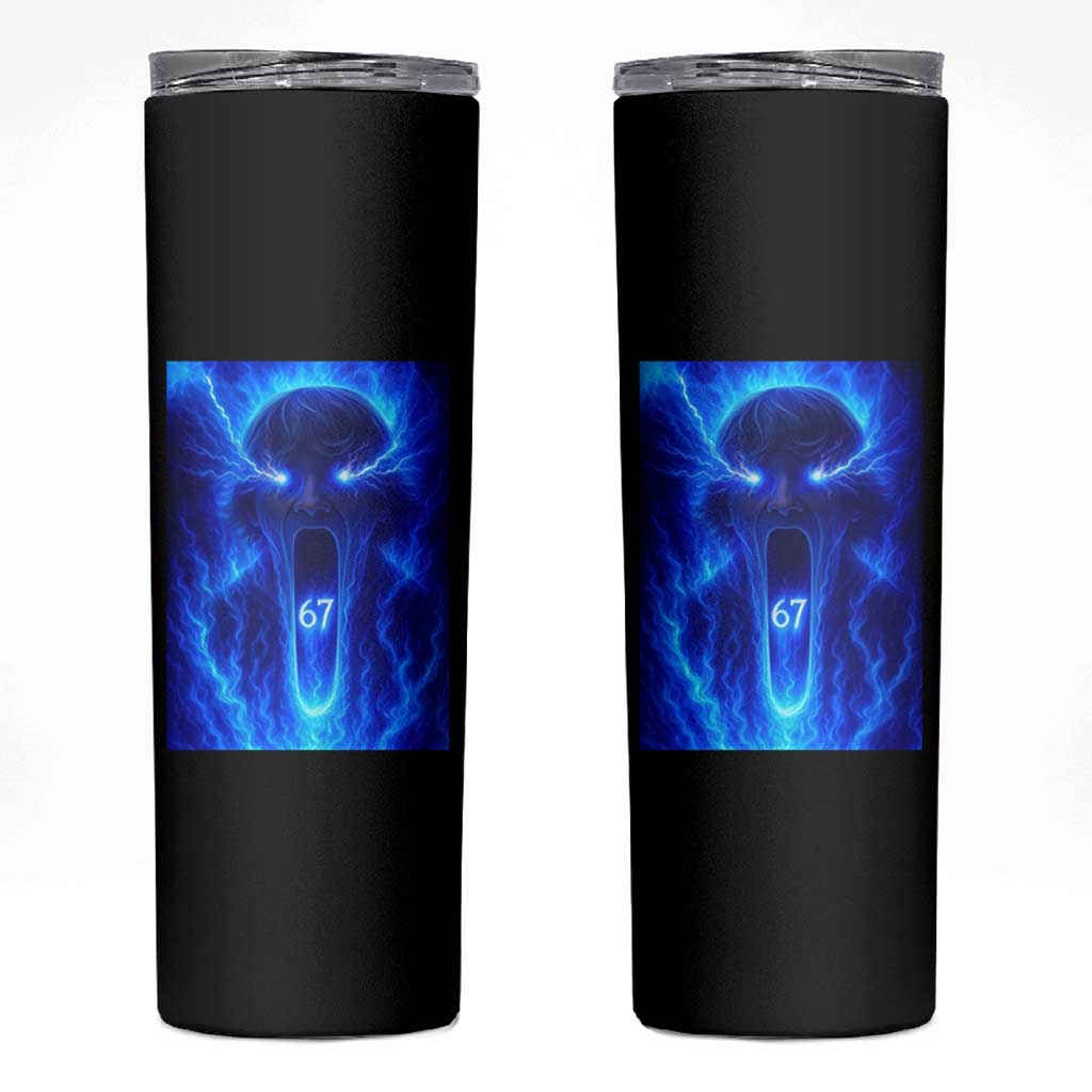 Six Seven Energy Overload Graphic Skinny Tumbler 67 Mason Kid Analog Horror Meme - Wonder Print Shop