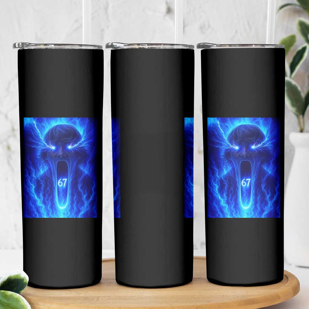 Six Seven Energy Overload Graphic Skinny Tumbler 67 Mason Kid Analog Horror Meme - Wonder Print Shop