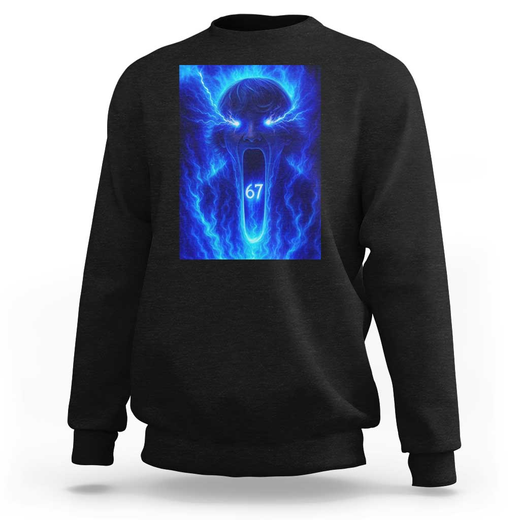 Six Seven Energy Overload Graphic Sweatshirt 67 Mason Kid Analog Horror Meme - Wonder Print Shop