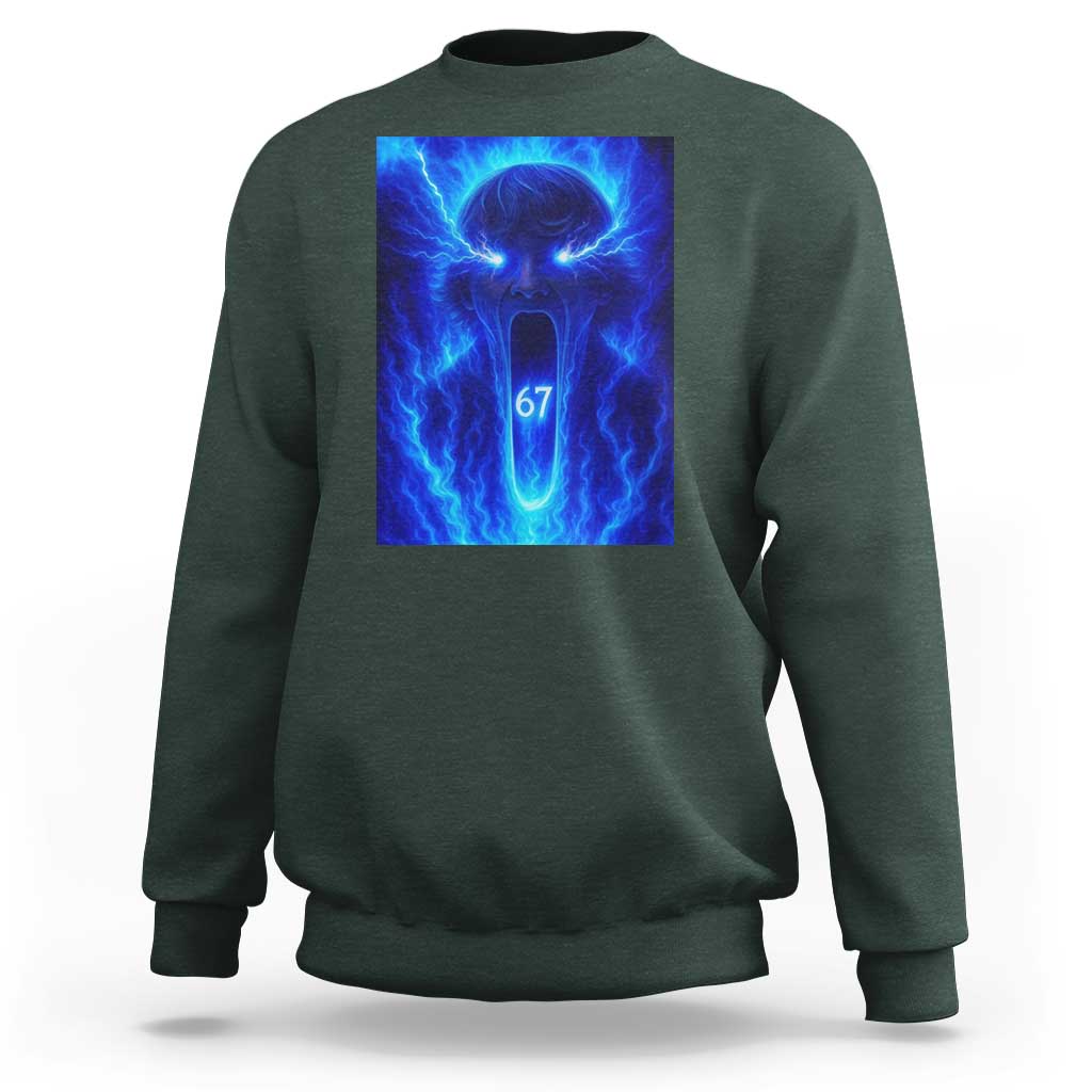 Six Seven Energy Overload Graphic Sweatshirt 67 Mason Kid Analog Horror Meme - Wonder Print Shop